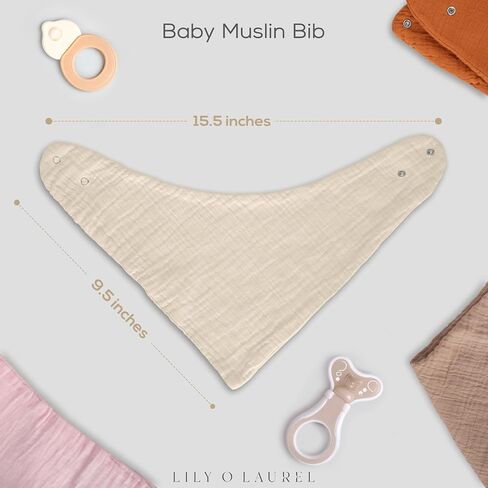 Muslin Baby bibs for drooling and teething, 100% cotton, Bibs for baby girl, Muslin bibs for boys (8 Pack) in Saudi Arabia