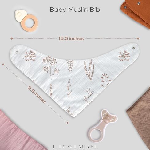 Muslin Baby bibs for drooling and teething, 100% cotton, Bibs for baby girl, Muslin bibs for boys (8 Pack) in Saudi Arabia