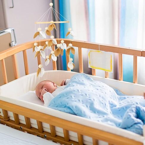 Cute Baby Mobile for Crib - Gender Neutral Mobile for Nursery Decor - Felt Cloth Leaves Mobile Boho Nursery Decor - Crib Mobile for Girls, Boys - Mobile for Bassinet in Saudi Arabia