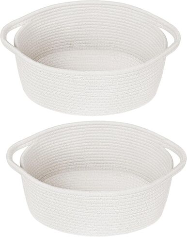 Medium Woven Baskets For Storage,Mudroom,Cotton Rope Square Basket With Handle Woven Dog Toy Bin,Empty Gift Basket For Shelves,Shoe,Blanket,Toys,Teen in Saudi Arabia