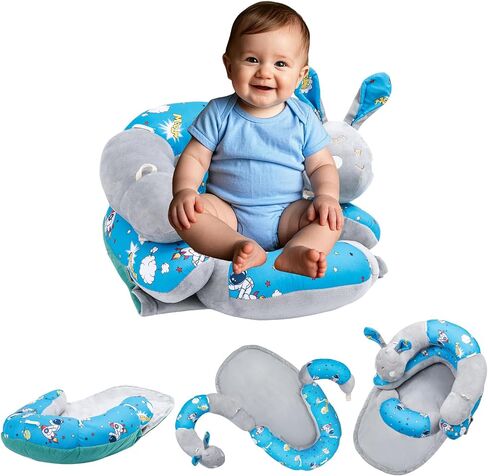 2-in-1 Tummy Time Mat Floor Seated Support Pillow, Baby Tummy Time Mat for Newborns and Older Babies, Detachable Caterpillar Tummy Time Playmat for Newborns Baby Skills in Saudi Arabia