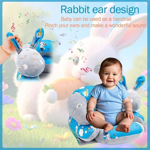 2-in-1 Tummy Time Mat Floor Seated Support Pillow, Baby Tummy Time Mat for Newborns and Older Babies, Detachable Caterpillar Tummy Time Playmat for Newborns Baby Skills in Saudi Arabia