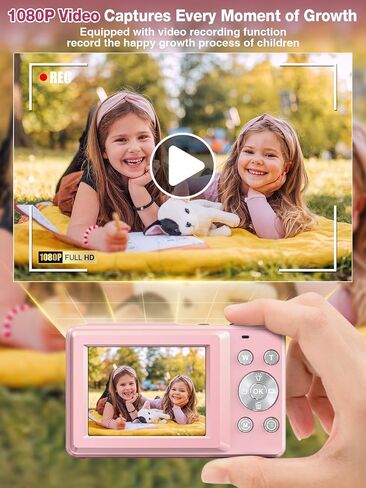 Digital Camera,FHD 1080P Kids Camera 44MP Point and Shoot Digital Cameras with 32GB Card,16X Zoom,Anti-Shake,Date Stamp,Compact Small Cameras Photography for Kids Student Teen Girl Boy(Pink) in Saudi Arabia