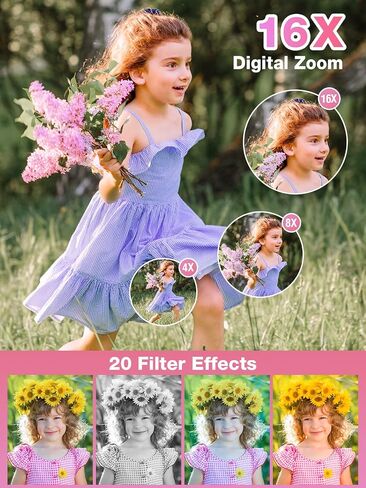 Digital Camera,FHD 1080P Kids Camera 44MP Point and Shoot Digital Cameras with 32GB Card,16X Zoom,Anti-Shake,Date Stamp,Compact Small Cameras Photography for Kids Student Teen Girl Boy(Pink) in Saudi Arabia
