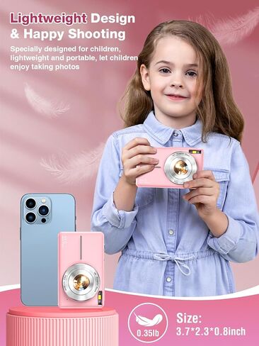 Digital Camera,FHD 1080P Kids Camera 44MP Point and Shoot Digital Cameras with 32GB Card,16X Zoom,Anti-Shake,Date Stamp,Compact Small Cameras Photography for Kids Student Teen Girl Boy(Pink) in Saudi Arabia