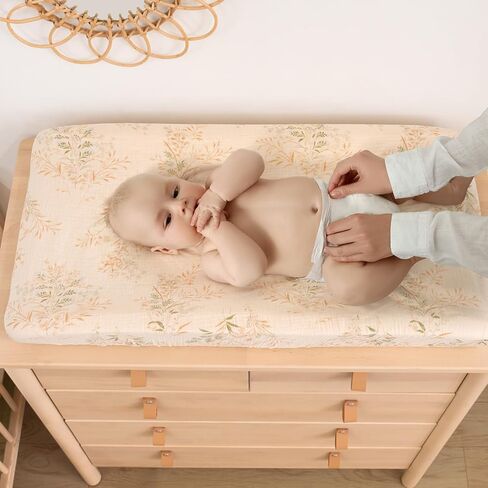 Muslin Changing Pad Cover 100% Cotton Diaper Changing Table Cover for Unisex Baby Boys Girls 2 Pack Changing Pad Sheets Green in Saudi Arabia