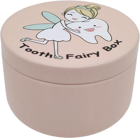 Tooth Fairy Box Tin Box Souvenir Dropped Tooth Baby Keepsake Storage Box Gift for Boy or Girl Toddler Shower Birthday (Pink) in Kuwait