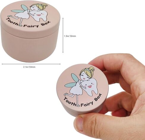 Tooth Fairy Box Tin Box Souvenir Dropped Tooth Baby Keepsake Storage Box Gift for Boy or Girl Toddler Shower Birthday (Pink) in Kuwait