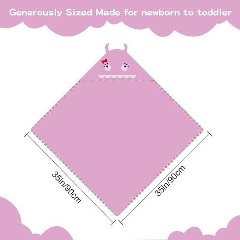 HAHASHOW Baby 3D Animal Hooded Bath Towel, 100% Cotton Ultra Soft Thick Bathrobe Shower Gift for Newborn Boy Girl Large Size 35 X 35 Inch White Rabbit in Kuwait