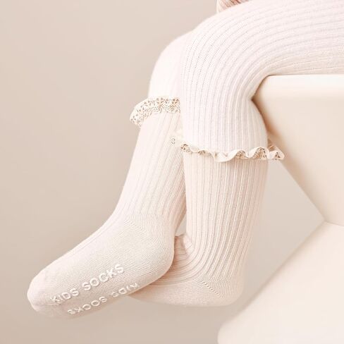 جوارب فتيات الأطفال مع القبضة غير القبلة الصغار فتاة الفتاة الدانتيل جوارب الدانتيل المضاد للانزلاق للألوان متعددة الرضع in Kuwait