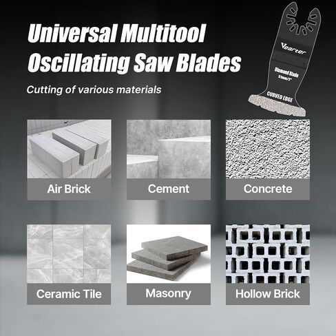 5PCS Diamond Oscillating Saw Blades, Universal Multitool Blades for Grit Grout Removal, Quick Release Multi Tool Kit for Tile, Air Brick, Cement, Concrete, Masonry in Saudi Arabia
