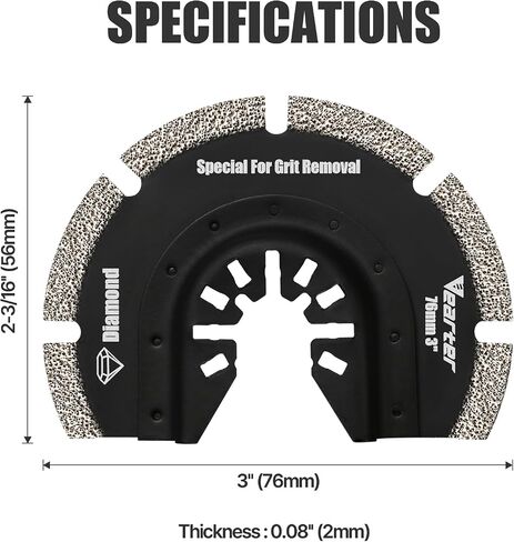 5PCS Diamond Oscillating Saw Blades, Universal Multitool Blades for Grit Grout Removal, Quick Release Multi Tool Kit for Tile, Air Brick, Cement, Concrete, Masonry in Saudi Arabia