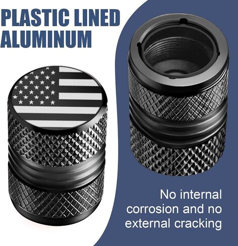 Tire Valve Stem Caps for Car American Flag Tires Air Caps Cover 8 Pack Corrosion Resistant Premium Alloy Universal for SUV Truck Motorcycle Bike Gray in Saudi Arabia