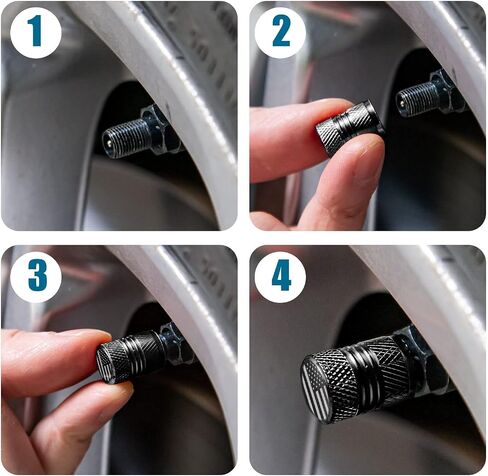 Tire Valve Stem Caps for Car American Flag Tires Air Caps Cover 8 Pack Corrosion Resistant Premium Alloy Universal for SUV Truck Motorcycle Bike Gray in Saudi Arabia