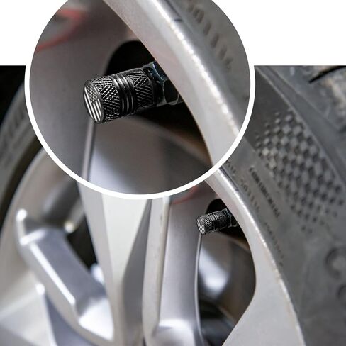 Tire Valve Stem Caps for Car American Flag Tires Air Caps Cover 8 Pack Corrosion Resistant Premium Alloy Universal for SUV Truck Motorcycle Bike Gray in Saudi Arabia