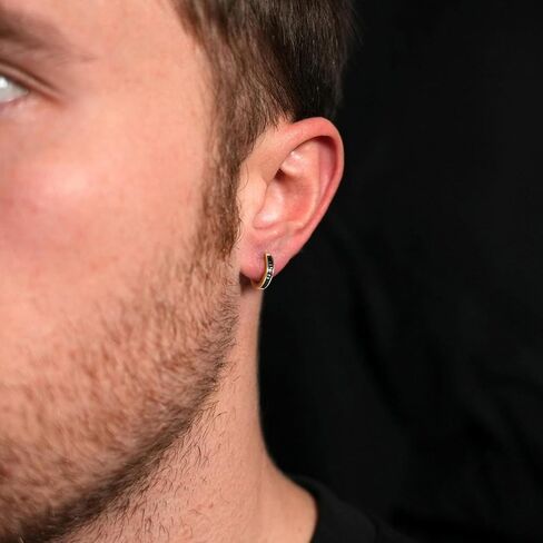 أقراط هوجي من الذهب عيار 14 قيراط للنساء أقراط هوجي هوب فضية مكعبة الزركونيوم أقراط هوجي أقراط خفيفة الوزن أنيقة لا تسبب الحساسية مجوهرات هدايا in Kuwait