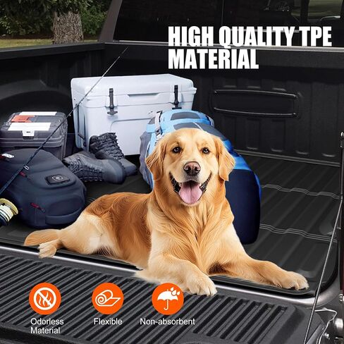 Ram 1500 5.7FT Truck Bed Mat & Tailgate Mat - AOMSAZTO Bed Liner Compatible with 2019-2024 2025 Dodge Ram 1500 5'7" Short Bed | Custom Fit All Weather Cargo Bed Liner for Dodge 2025 Ram 1500, Black in Saudi Arabia