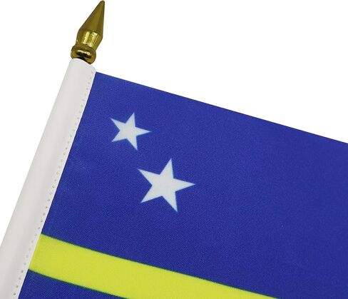 علم طاولة سانت فنسنت من AZ FLAG مقاس 10.16 سم × 15.24 سم - علم مكتب فيسنتيان 15 × 10 سم - قمة رمح ذهبية in Saudi Arabia