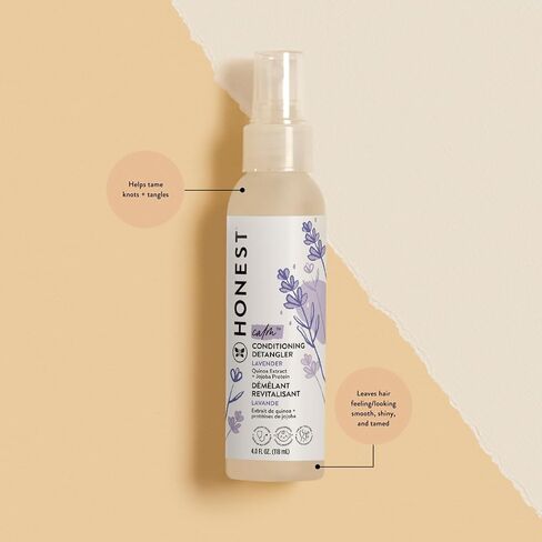 The Honest Company Lavender Calm 2-in-1 Cleansing Shampoo + Body Wash + Conditioning Detangler Bundle | Naturally Derived, Tear-free, Hypoallergenic | 10 fl oz, 4 fl oz in Saudi Arabia