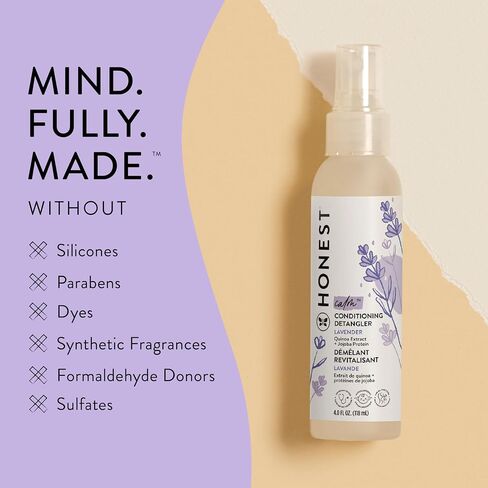 The Honest Company Lavender Calm 2-in-1 Cleansing Shampoo + Body Wash + Conditioning Detangler Bundle | Naturally Derived, Tear-free, Hypoallergenic | 10 fl oz, 4 fl oz in Saudi Arabia