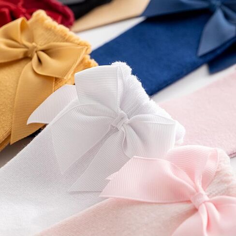 CozyWay Baby & Toddler Knee High Bow Socks For Girls - Multi Color - 3 Pack in Kuwait