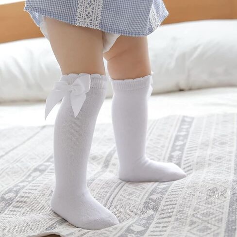 CozyWay Baby & Toddler Knee High Bow Socks For Girls - Multi Color - 3 Pack in Kuwait