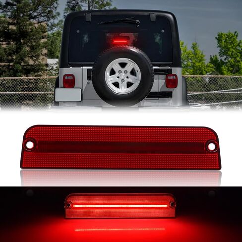 ضوء الفرامل الثالث LED [عدسة مدخنة] متوافق مع استبدال Wrangler JK 2007-2018، ضوء الفرامل الخلفي الثالث في المركز العالي للتثبيت، لملحقات Wrangler JK، F1 ستروب in Kuwait
