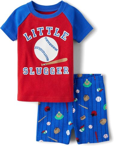 The Children's Place Baby Boys 'and Newborn Snug Fit 100 ٪ Cotton Sleeve Top و Shorts 2 قطعة Pajama in Kuwait