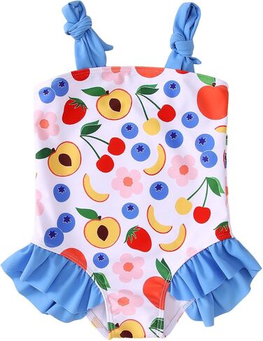 Ritatte Toddler Baby Girls Swimsuit Fruit Fruit One Piece Suit Wholedess Floweress Swimewear Switch Summer Strap in Saudi Arabia