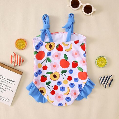 Ritatte Toddler Baby Girls Swimsuit Fruit Fruit One Piece Suit Wholedess Floweress Swimewear Switch Summer Strap in Saudi Arabia