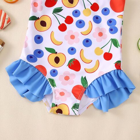 Ritatte Toddler Baby Girls Swimsuit Fruit Fruit One Piece Suit Wholedess Floweress Swimewear Switch Summer Strap in Saudi Arabia