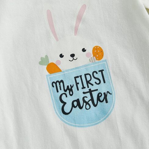 FYBITBO Newborn Boy Easter Clothes My 1st Easter Baby Boy Outfits Bunny Romper Onesie Pants Hat Infant Boy Clothing Sets in Kuwait
