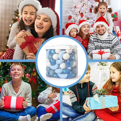 GOGOSO Ball Pit Balls Stars Moon Shapes Plastic Pitballs for Toddler Play Tent Baby Photo Props Kids Pool Water Toys Kiddie Pool Party Decor, Pearl Blue+Cream Blue+White,100PCS in Saudi Arabia