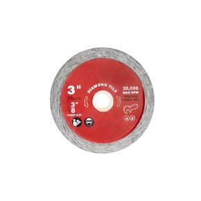 49-94-3010 3" Diamond Tile Blade for Milwaukee Angle Grinder, fits Extra Clean Cut Wet Cutting Applications in Ceramic Tile, Glass Tile (1-Pack)