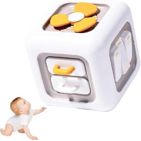 Montessori Toys Activity Cube for Toddlers 18+ Months - 3 Years, 6-in-1 Busy Cube with Space Theme, Rocket