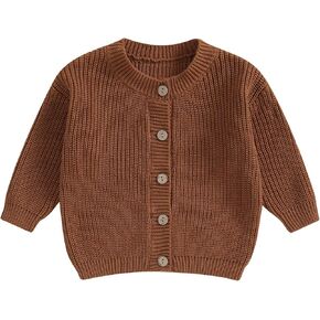 Tkuycn Newborn Baby Girl Cardigan Long Sleeve Button Knit Sweater Coats Top Knitwear Jacket Fall Winter Clothes