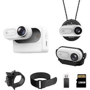 Mini Body Camera 1080P - IPX7 Waterproof, 128GB Storage, 2500mAh Charging Case, Magnetic Lanyard,Auto Loop Recording Body Worn Camera for Pets, Travel, Work, Water Sports, Outdoor Adventures(Black)