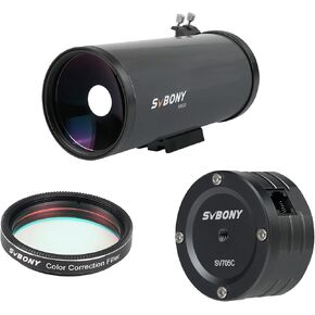 MK90 Telescope for Adults Astronomy 90mm Aperture 1250mm Focal Length Compact Catadioptric Telescope Bundle with SV231 1.25'' Color Correction Filter and SV705C Telescope Camera, for Moon Photography