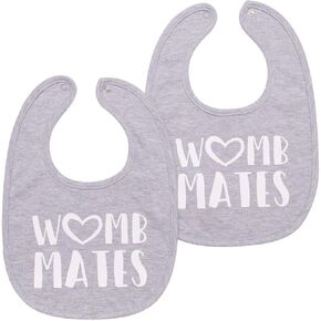 100% Cotton Womb Mates Twin Bibs – Soft, Stylish & Breathable for Boys & Girls – Perfect for Drooling & Teething