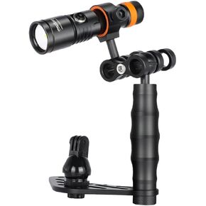 ORCATORCH D530V 1200 Lumen Cool White Light Video Light 140 Degrees Photography Light with Ball Joint & ORCATORCH H02 Underwater Camera Tray Kit