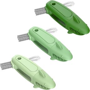 SharkBrush-3 in 1 Cup Lid Gap Cleaning Brush Set, 3Pcs Bottle Gap Cleaner Brush, Silicone Cup Lid Brush, Multifunctional Bottle Brush, Cleaning Tools for Home Kitchen Office (3, Multicolor) in Kuwait