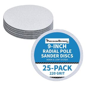 Precision Defined 220 Grit Sandpaper Pack – Hook & Loop Sandpaper, Orbital Sander Pads, Sanding Discs, Drywall Sandpaper, Drywall Mesh, Sanding Pads, Sanding Screens for Floor Buffers, 25 PCS