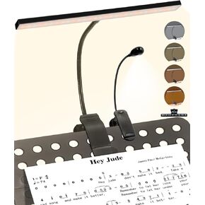 30 Led Music Stand Light, Eye-Caring Clip-On Rechargeable Piano Light, 360° Gooseneck Adjustable Piano Lamp,4 Color& 3 Brightness, Wide Illumination Area, Perfect for Musician, Piano,Keyboard,Desk
