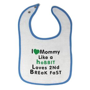 Toddler & Baby Bibs Burp Cloths Mom Love Mommy Like Hobbit 2 Breakfast Cotton Baby Items for Baby Girl & Boy White Blue Design Only