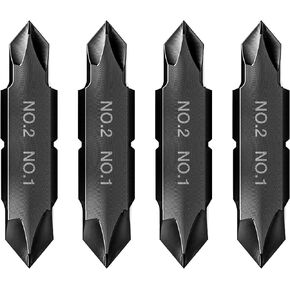 Galvanox #1 & #2 Phillips Replacement Double-Ended Flat Bits for Leatherman Multi-tools (4 Pack)