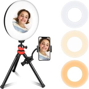 EMART LED Ring Light with Tabletop Tripod Stand,9" Video Conference Lighting Kit for Desk Lamp with Cell Phone Holder for Video Recording Zoom Lighting Live Streaming Makeup