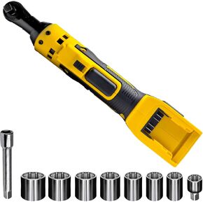 2025 3/8 cordless ratchet wrench 20V high torque, easy to control variable forward/reverse switch and safety lock, built-in LED light workspace for a variety of scenarios 7 Sockets