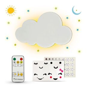 Cloud Lights - Nursery Decor Cloud Lamp, Rechargeable Baby Lamps with Remote, Hanging Lamp for Nursery, Kids Night Light with Timer & Touch Control (White)