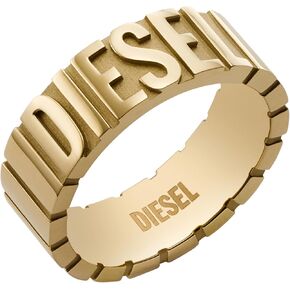 Diesel Men's Silver Stainless Steel Logo Signet Ring (Model: DX1475040)