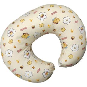 Nursing Pillow, Breastfeeding Pillows with Standard Size Removable Cover, Breast Feeding Pillow with Breathable Filling, Ergonomic Nursing Essentials for Bottle and Breastfeeding- Bee Yellow